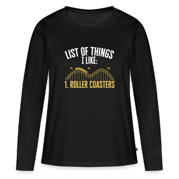 Roller Coaster Amusement Park - Women's Premium Organic Long Sleeve Shirt - black - Front - Julia (174cm)