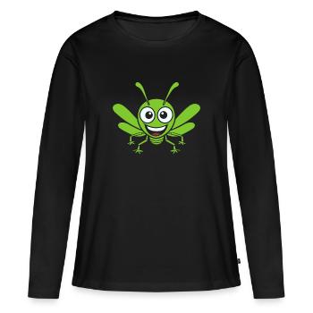 Grasshopper - Women's Premium Organic Long Sleeve Shirt - black - Front - Julia (174cm)