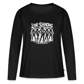 Mama tanzt Line Dance Line Dancing Mom - Frauen Premium Bio Langarmshirt - Schwarz - Vorne - Julia (174cm)