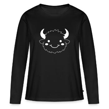 Buffle - T-shirt manches longues Premium bio Femme - noir - Devant - Julia (174cm)