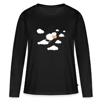 cute clouds sheep sheep lamb lamb lambs cute - Women's Premium Organic Long Sleeve Shirt - black - Front - Julia (174cm)