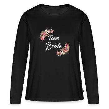 Team Bride JGA Junggesellinnenabschied Team Braut - Frauen Premium Bio Langarmshirt - Schwarz - Vorne - Julia (174cm)