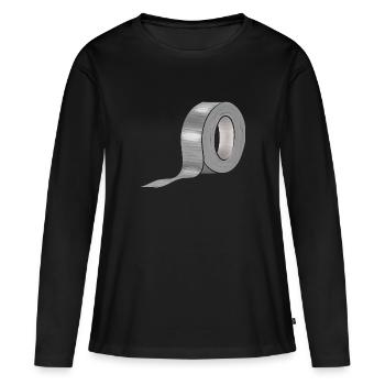 Ruban adhésif Ruban adhésif Ruban de masquage artisanal - T-shirt manches longues Premium bio Femme - noir - Devant - Julia (174cm)