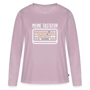 mon clavier pouces vers le haut plus de 50 mème drôle - T-shirt manches longues Premium bio Femme - rose poudré - Devant - Julia (174cm)