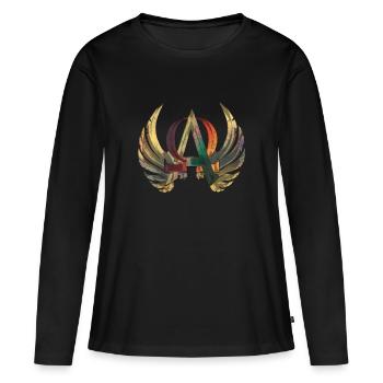 Alpha & Omega ornement - T-shirt manches longues Premium bio Femme - noir - Devant - Julia (174cm)