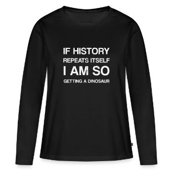 Funny Fun Fun Fun Fun Gift - T-shirt manches longues Premium bio Femme - noir - Devant - Julia (174cm)