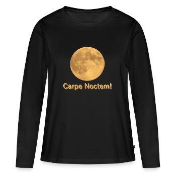 nutze die nacht latein - Frauen Premium Bio Langarmshirt - Schwarz - Vorne - Julia (174cm)