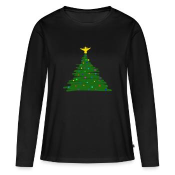 Weihnachtsbaum - Frauen Premium Bio Langarmshirt - Schwarz - Vorne - Julia (174cm)
