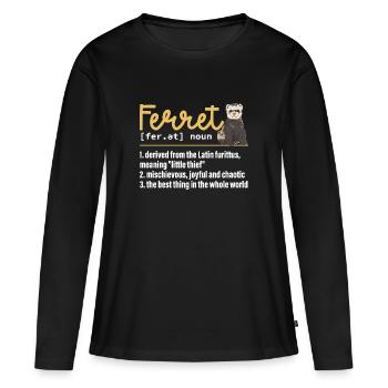 Furet, propriétaire de furet - T-shirt manches longues Premium bio Femme - noir - Devant - Julia (174cm)
