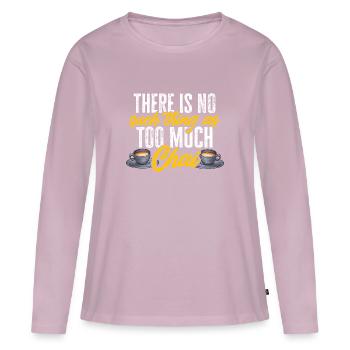 Thé Chai Masala Chai - T-shirt manches longues Premium bio Femme - rose poudré - Devant - Julia (174cm)