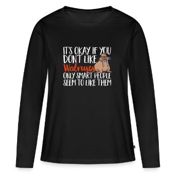 Morse - T-shirt manches longues Premium bio Femme - noir - Devant - Julia (174cm)