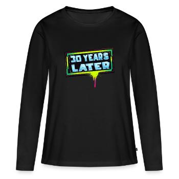 30 years later birthday gift - Women's Premium Organic Long Sleeve Shirt - black - Front - Julia (174cm)