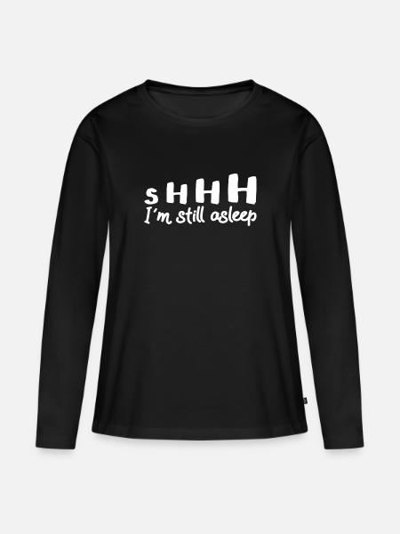 I´m still asleep - Frauen Premium Bio Langarmshirt - Schwarz