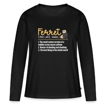 Furet, propriétaire de furet - T-shirt manches longues Premium bio Femme - noir - Devant - Julia (174cm)