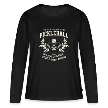 Chemise de pickleball drôle et design de club de cadeaux - T-shirt manches longues Premium bio Femme - noir - Devant - Julia (174cm)