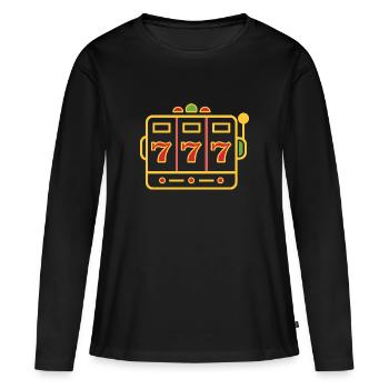 Casino - T-shirt manches longues Premium bio Femme - noir - Devant - Julia (174cm)