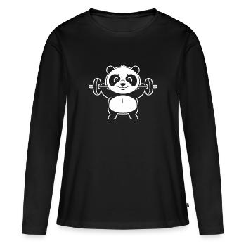 musculation - T-shirt manches longues Premium bio Femme - noir - Devant - Julia (174cm)