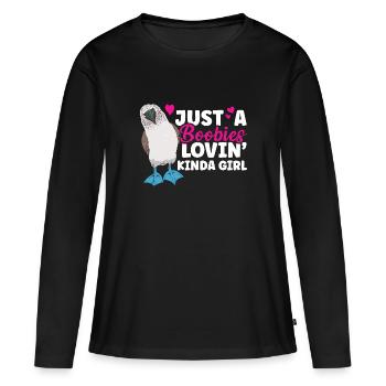 Blue-footed Booby Seabird Blue-footed Booby Seabird - Women's Premium Organic Long Sleeve Shirt - black - Front - Julia (174cm)
