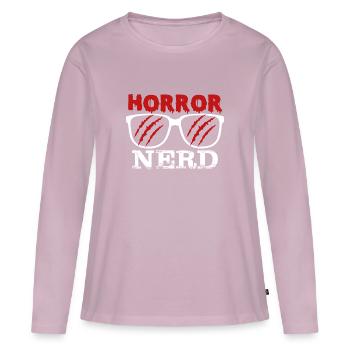 Conception de nerd d’horreur pour un fan de films d’horreur - T-shirt manches longues Premium bio Femme - rose poudré - Devant - Julia (174cm)