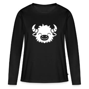 Buffle - T-shirt manches longues Premium bio Femme - noir - Devant - Julia (174cm)