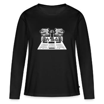 Cadeaux pour audiophiles et ingénieurs du son - T-shirt manches longues Premium bio Femme - noir - Devant - Julia (174cm)