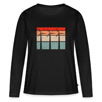 Technicien d’éolienne énergie éolienne de parc éolien - T-shirt manches longues Premium bio Femme - noir - Devant - Julia (174cm)