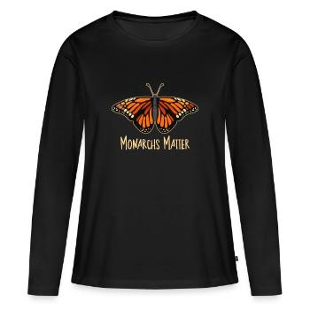Monarque papillon monarque américain papillon monarque - T-shirt manches longues Premium bio Femme - noir - Devant - Julia (174cm)
