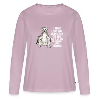 Lemur Catta Ring-tailed lemur - Women's Premium Organic Long Sleeve Shirt - dusky pink - Front - Julia (174cm)