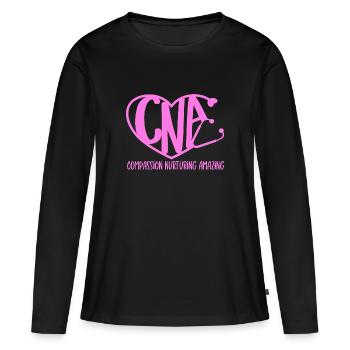 CNA Citations de soins infirmiers Drôle Infirmière Amoureux Mignon CNA - T-shirt manches longues Premium bio Femme - noir - Devant - Julia (174cm)