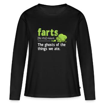 fart farting farting farting - Women's Premium Organic Long Sleeve Shirt - black - Front - Julia (174cm)