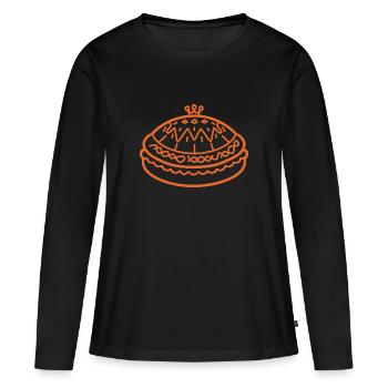 Pfannkuchen - Frauen Premium Bio Langarmshirt - Schwarz - Vorne - Julia (174cm)