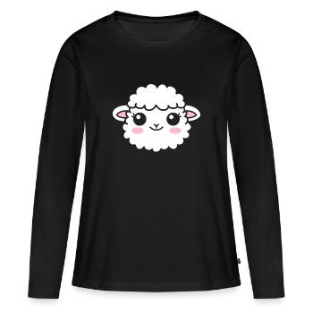 Sheep - Women's Premium Organic Long Sleeve Shirt - black - Front - Julia (174cm)