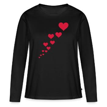 valentine hearts - Women's Premium Organic Long Sleeve Shirt - black - Front - Julia (174cm)