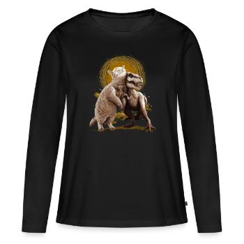 Tom and Scary - T-shirt manches longues Premium bio Femme - noir - Devant - Julia (174cm)