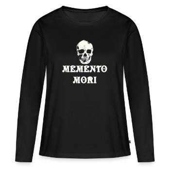 Memento Mori Crâne Crâne Gothique - T-shirt manches longues Premium bio Femme - noir - Devant - Julia (174cm)