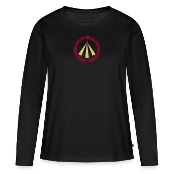 Die Awen der drei Lichtstrahlen keltisch - Frauen Premium Bio Langarmshirt - Schwarz - Vorne - Julia (174cm)