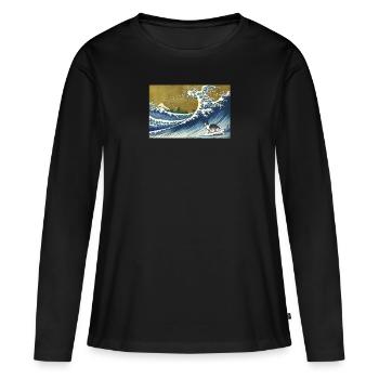Border Collie - T-shirt manches longues Premium bio Femme - noir - Devant - Julia (174cm)