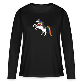 Border collie - T-shirt manches longues Premium bio Femme - noir - Devant - Julia (174cm)