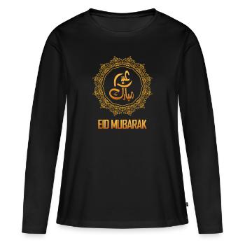 Festival de l'Aïd - T-shirt manches longues Premium bio Femme - noir - Devant - Julia (174cm)