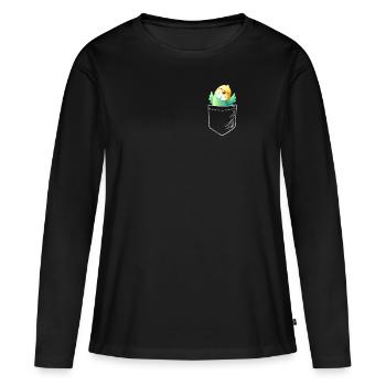Perruche - T-shirt manches longues Premium bio Femme - noir - Devant - Julia (174cm)