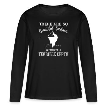 Terrible Profondeur | Nietzsche - T-shirt manches longues Premium bio Femme - noir - Devant - Julia (174cm)