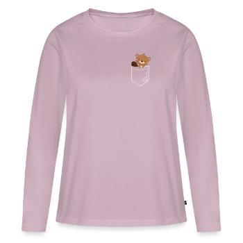 Bieber - Frauen Premium Bio Langarmshirt - Altrosa - Vorne - Julia (174cm)