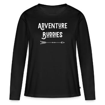 Adventure Buddies (à droite) - T-shirt manches longues Premium bio Femme - noir - Devant - Julia (174cm)