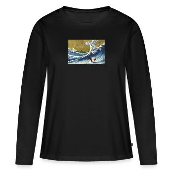 Tapir - T-shirt manches longues Premium bio Femme - noir - Devant - Julia (174cm)
