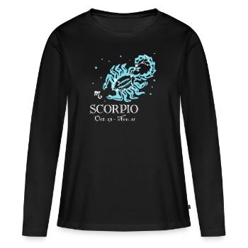 Scorpion de la Constellation scorpion - T-shirt manches longues Premium bio Femme - noir - Devant - Julia (174cm)