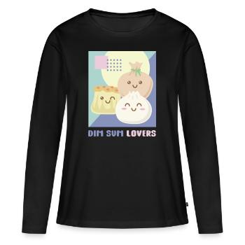 Dim Sum Amant - T-shirt manches longues Premium bio Femme - noir - Devant - Julia (174cm)