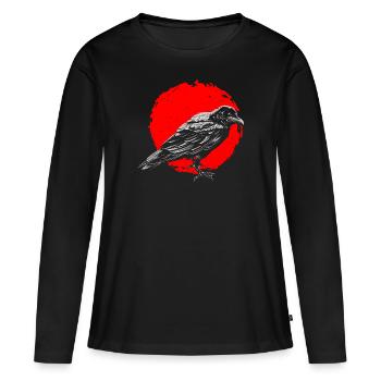 Occulte Corbeau Corbeau Corbeau Nordique Satanique - T-shirt manches longues Premium bio Femme - noir - Devant - Julia (174cm)