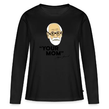 Ta mère | Sigmund Freud - T-shirt manches longues Premium bio Femme - noir - Devant - Julia (174cm)