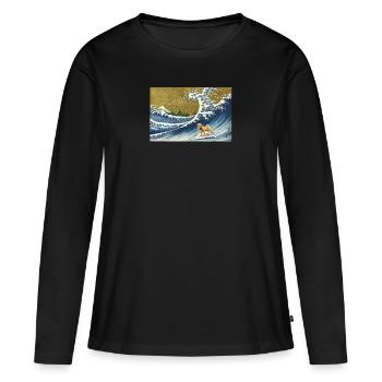 Shar Pei - Frauen Premium Bio Langarmshirt - Schwarz - Vorne - Julia (174cm)