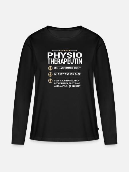Physiotherapeutin Beruf meine eigenen Paragraphen - Frauen Premium Bio Langarmshirt - Schwarz
